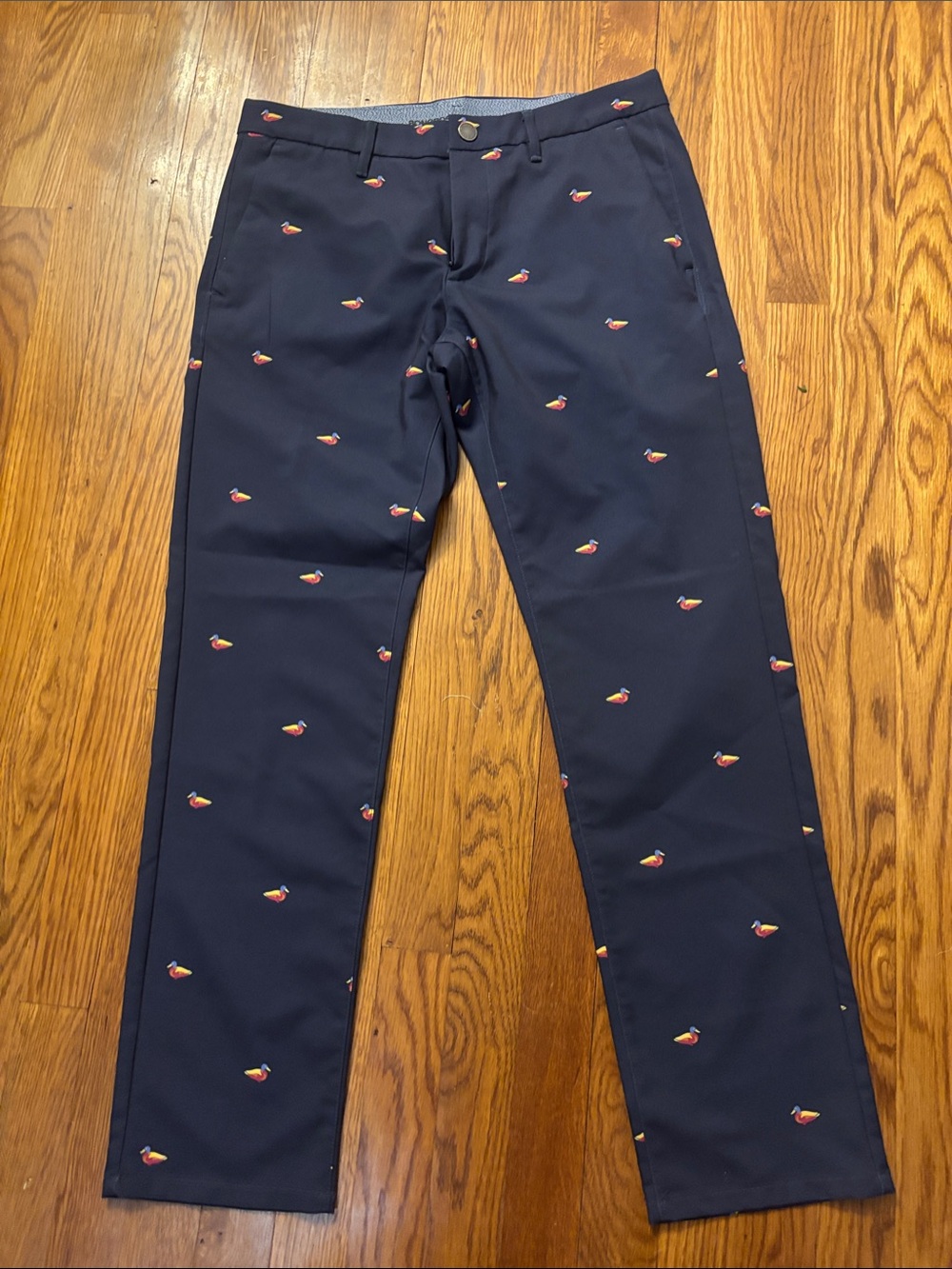 Bonobos Navy Embroidered Motif Chinos